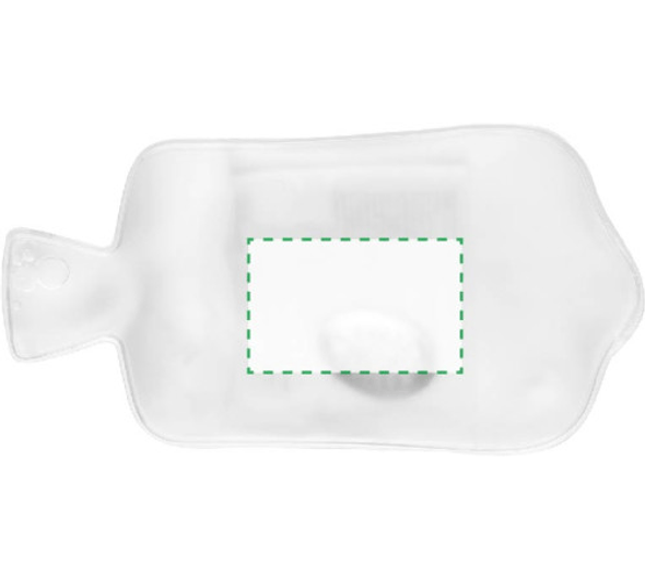 Re-usable hot pad shaped like a warm water bag
